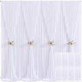 8 Panels White Backdrop Curtain for Parties Wedding Wrinkle Free White Photo Curtains Backdrops Drapes Fabric