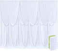 8 Panels White Backdrop Curtains for Wedding Party Wrinkle Free Backdrops Curtain Drapes Fabric Decorations