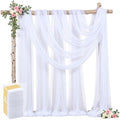 8 Panels White Wedding Arch Draping Fabric 30" x 19ft Wedding Drapes Tulle Drapes for Backdrop Sheer Fabric