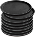 8 Pcs 16 Inch Round Serving Trays Restaurant Serving Trays Plastic Food Drink Serving Tray Non Slip Rubber Lined