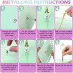 8 Pcs 3 Tier Serving Tray Cupcake Stand, Square, White, Pink, Green in White, Pink, Green, alternate view 4