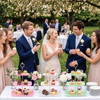 8 Pcs 3 Tier Serving Tray Cupcake Stand, Square, White, Pink, Green in White, Pink, Green, alternate view 5