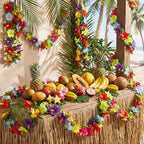 8 Pcs 31 ft Tropical Hibiscus Flower Garland for Hawaiian Luau Party, alternate view 2