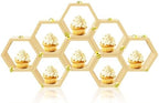 8 Pcs 5.5 Inch Honeycomb Cupcake Stand Cake Farmhouse Hexagon Display Holder Hexagonal Wood Cupcake Stand