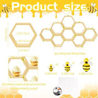 8 Pcs 5.5 Inch Honeycomb Cupcake Stand Cake Farmhouse Hexagon Display Holder Hexagonal Wood Cupcake Stand, alternate view 3