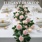 8 Pcs 54ft Artificial Rose Garland Silk Vine Wedding Decor, Pink in Pink, alternate view 6