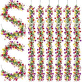 8 Pcs 6 ft Artificial Flowers Wisteria Garland, Multicolor