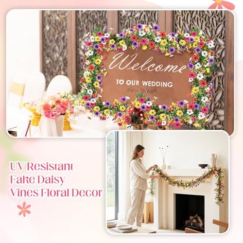8 Pcs 6 ft Artificial Flowers Wisteria Garland, Multicolor, alternate view 5