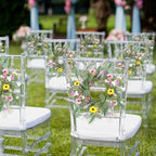 8 Pcs 9" Mini Spring Summer Flowered Wreath Floral Wedding Candle Rings Wreaths Kitchen Cabinet Wreaths with, alternate view