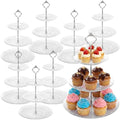 8 Pcs Acrylic Dessert Cupcake Stand 3 Tier, Clear Crown in Clear Crown