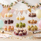8 Pcs Acrylic Dessert Cupcake Stand 3 Tier, Clear Crown in Clear Crown, alternate view 2