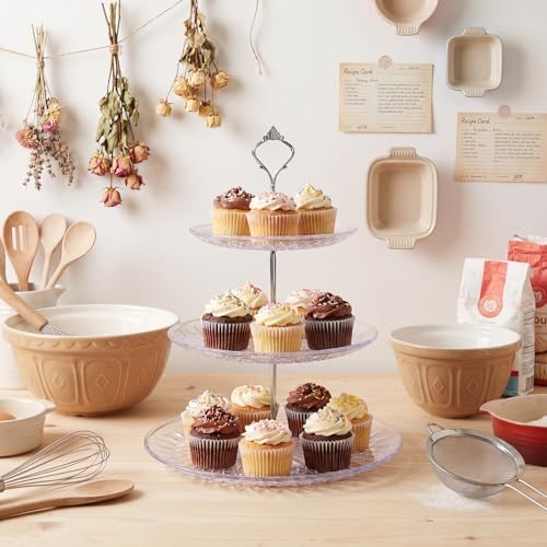 8 Pcs Acrylic Dessert Cupcake Stand 3 Tier, Clear Crown in Clear Crown, alternate view 5