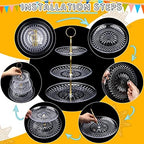8 Pcs Acrylic Dessert Cupcake Stand 3 Tier, Clear, Golden in Clear, alternate view 5