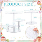 8 Pcs Acrylic Dessert Cupcake Stands Set, Clear in Clear, alternate view 3
