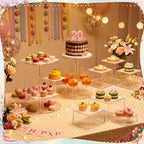 8 Pcs Acrylic Dessert Cupcake Stands Set, Clear in Clear, alternate view 6