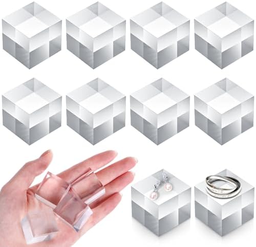 8 Pcs Acrylic Display Block Clear Cube 1 x 1 x 1 Inch, Photo Props in 1 x 1 x 1 Inch in clear acrylic