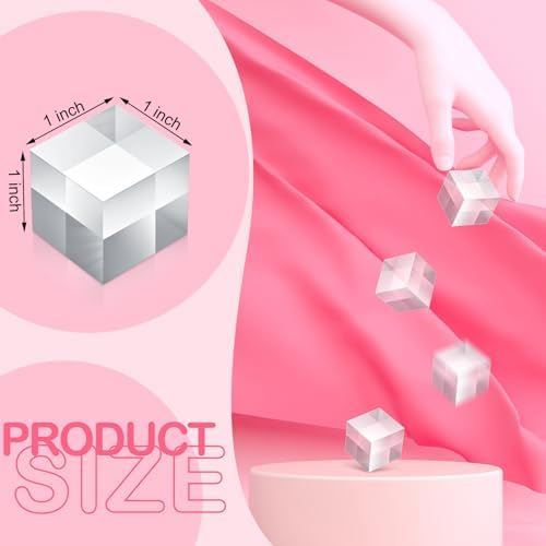 8 Pcs Acrylic Display Block Clear Cube 1 x 1 x 1 Inch, Photo Props in 1 x 1 x 1 Inch in clear acrylic, alternate view 3