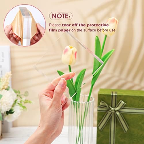 8 Pcs Acrylic Display Block Clear Cube 4 x 4 x 1 Inch, Photo Props in 4 x 4 x 1 Inch in clear, alternate view 2