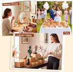 8 Pcs Bamboo Buffet Risers and Stands for Food, 4''-8.8'' in Bamboo, alternate view 5