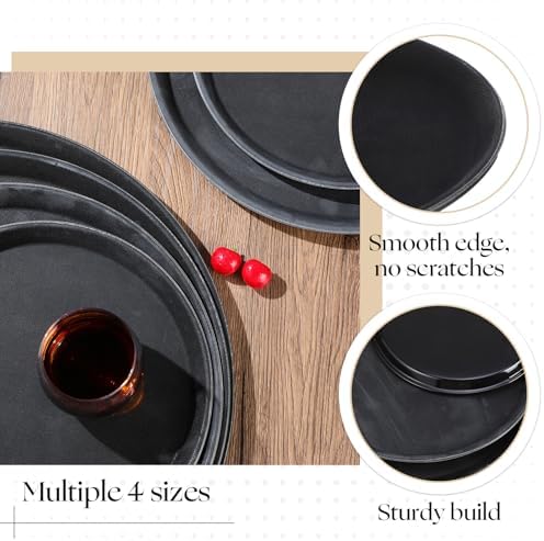 8 Pcs Bar Service Tray Round Plastic Non Slip,11", 14", 16", 18", alternate view 4