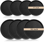 8 Pcs Bar Service Tray Round Plastic Non Slip,11", 16"