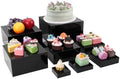 8 PCS Black Buffet Risers, Large Food Risers for Buffet Table, Dessert Table Display Set, Food Stands for