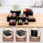 8 PCS Black Buffet Risers, Large Food Risers for Buffet Table, Dessert Table Display Set, Food Stands for, alternate view 4