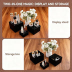 8 PCS Black Buffet Risers, Large Food Risers for Buffet Table, Dessert Table Display Set, Food Stands for, alternate view 5