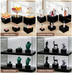 8 PCS Black Buffet Risers, Large Food Risers for Buffet Table, Dessert Table Display Set, Food Stands for, alternate view 6