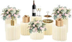 8 Pcs Cake Display Stands, Cardboard Cupcake Buffet Risers, 12" Foldable Reusable Food Display Risers With