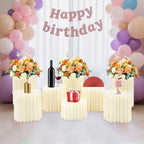 8 Pcs Cake Display Stands, Cardboard Cupcake Buffet Risers, 12" Foldable Reusable Food Display Risers With, alternate view 5