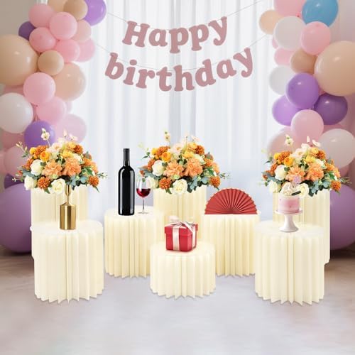 8 Pcs Cake Display Stands, Cardboard Cupcake Buffet Risers, 12" Foldable Reusable Food Display Risers With, alternate view 5