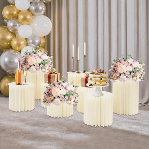 8 Pcs Cake Display Stands, Cardboard Cupcake Buffet Risers, 12" Foldable Reusable Food Display Risers With, alternate view 6