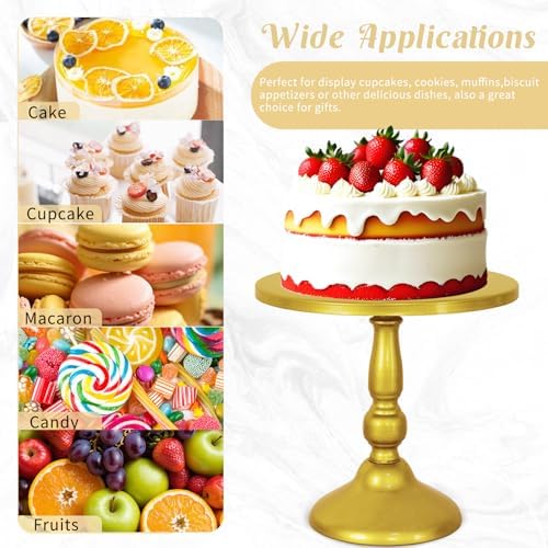8 Pcs Cake Stand Gold Metal Dessert Table Display Set, 3-Tier Cupcake Stand, Cake Display Tower and Cookie Tray, alternate