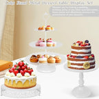 8 Pcs Cake Stand White Metal Dessert Table Display Set, 3-Tier Cupcake Stand, Cake Display Tower and Cookie Tray, alternate