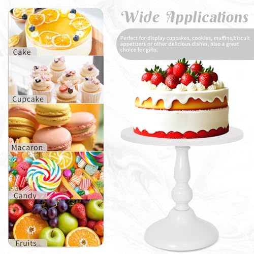 8 Pcs Cake Stand White Metal Dessert Table Display Set, 3-Tier Cupcake Stand, Cake Display Tower and Cookie Tray, alternate