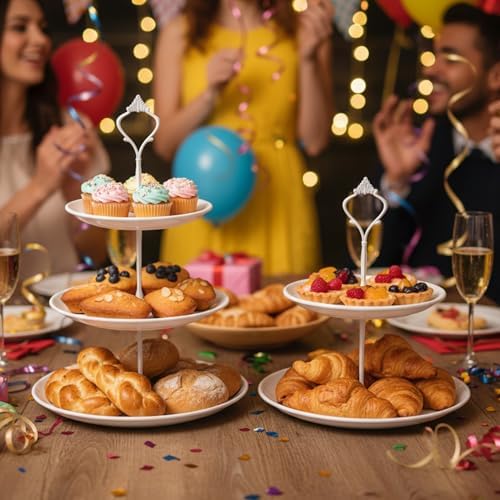 8 Pcs Cake Stands Set Metal Dessert Table Display Tiered Cupcake Holder Candy Donut Fruit Plate Cake Serving, alternate view