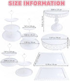8 Pcs Cake Stands Set Metal Dessert Table Display Tiered Cupcake Holder Candy Donut Fruit Plate Cake Serving, alternate view