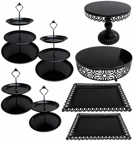 8 Pcs Cake Stands Set Metal Dessert Table Display Tiered Cupcake Holder Candy Donut Fruit Plate Cake Serving