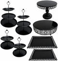 8 Pcs Cake Stands Set Metal Dessert Table Display Tiered Cupcake Holder Candy Donut Fruit Plate Cake Serving