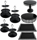 8 Pcs Cake Stands Set Metal Dessert Table Display Tiered Cupcake Holder Candy Donut Fruit Plate Cake Serving