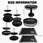 8 Pcs Cake Stands Set Metal Dessert Table Display Tiered Cupcake Holder Candy Donut Fruit Plate Cake Serving, alternate view