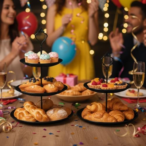 8 Pcs Cake Stands Set Metal Dessert Table Display Tiered Cupcake Holder Candy Donut Fruit Plate Cake Serving, alternate view