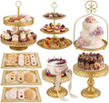 8 Pcs Cake Stands Set Metal Dessert Table Display Tiered Cupcake Holder Candy Donut Fruit Plate Cake Serving