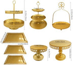 8 Pcs Cake Stands Set Metal Dessert Table Display Tiered Cupcake Holder Candy Donut Fruit Plate Cake Serving, alternate view