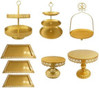 8 Pcs Cake Stands Set Metal Dessert Table Display Tiered Cupcake Holder Candy Donut Fruit Plate Cake Serving, alternate view