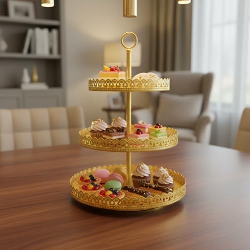 8 Pcs Cake Stands Set Metal Dessert Table Display Tiered Cupcake Holder Candy Donut Fruit Plate Cake Serving, alternate view