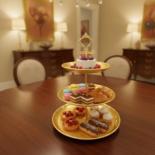8 Pcs Cake Stands Set Metal Dessert Table Display Tiered Cupcake Holder Candy Donut Fruit Plate Cake Serving, alternate view