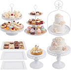 8 Pcs Cake Stands Set Metal Dessert Table Display Tiered Cupcake Holder Candy Donut Fruit Plate Cake Serving