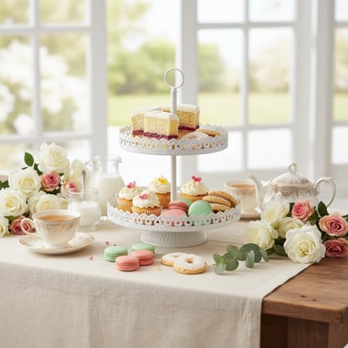 8 Pcs Cake Stands Set Metal Dessert Table Display Tiered Cupcake Holder Candy Donut Fruit Plate Cake Serving, alternate view